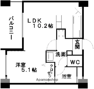 コネクト新水前寺【8階】の間取り