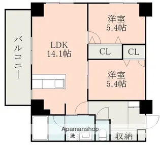 コネクト新水前寺【8階】の間取り