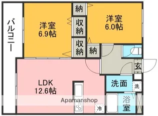 サングローリー津久礼【1階】の間取り