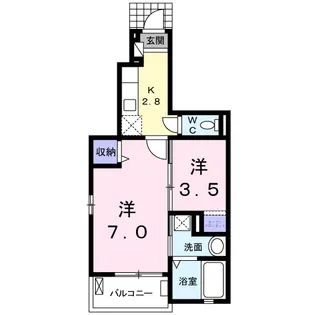 コーポK・M Ⅶ【1階】の間取り