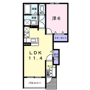メゾン・ジェルメⅡ【1階】の間取り