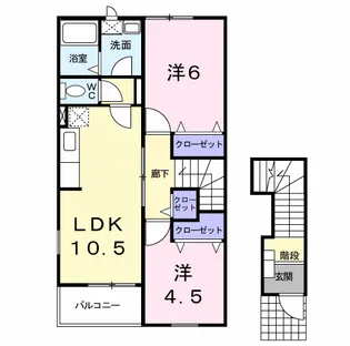 ラ・プラージュ モア【2階】の間取り
