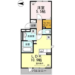 ルミエール長嶺【2階】の間取り