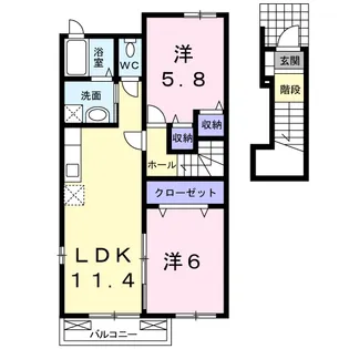 ソレアード・ヒル【2階】の間取り
