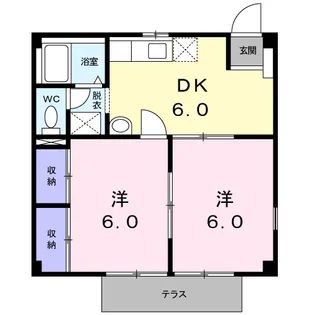コーポ明花園【1階】の間取り
