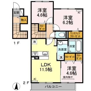 ウインディア A棟【2階】の間取り
