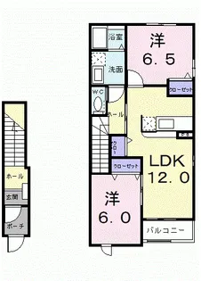 コーポK.M Ⅴ【2階】の間取り