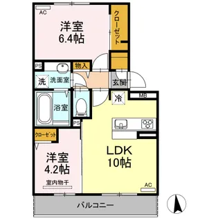 DーROOM八景水谷【2階】の間取り