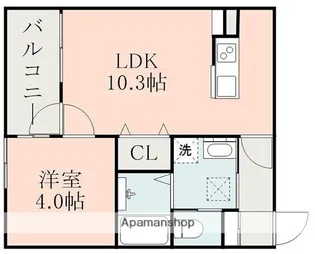 ラ・ポルテ光の森北【1階】の間取り