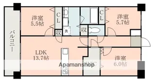 アルファスマート九品寺【2階】の間取り
