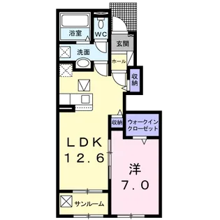 カーサ・フィオーレⅠ【1階】の間取り