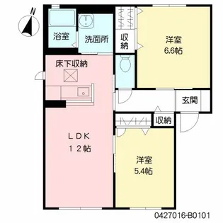 グランデ小山 B棟【1階】の間取り