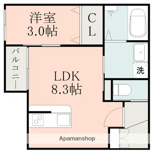 ラ・ポルテ合志南【2階】の間取り