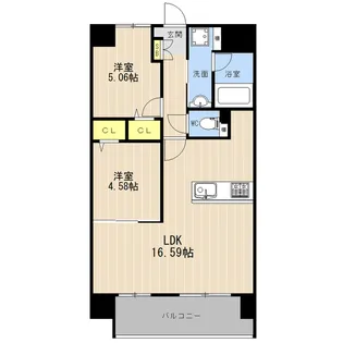 LIBTH菊陽Ⅱ【13階】の間取り