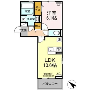 ヒーリングマンション【2階】の間取り