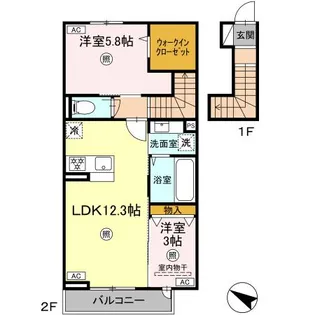 TORISIA VT (トリシアブイティー)【2階】の間取り