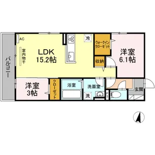 クレアレセント【3階】の間取り