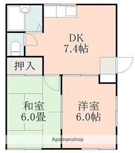 むさしハイツ1【1階】の間取り