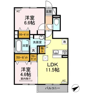 プレジオ【1階】の間取り