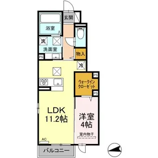 ラルジュガーデン西寺【1階】の間取り