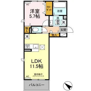 DーROOM隈府 B棟【1階】の間取り
