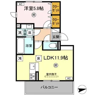 ピースフル【1階】の間取り
