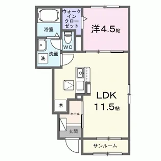 パークサイドカーサ【1階】の間取り