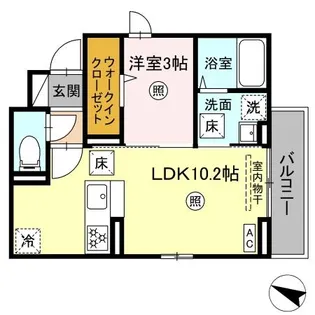 リバーオークスやまが【1階】の間取り