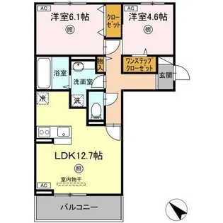 ランドマークII【203号室】の間取り