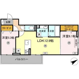 ペルへ尾ノ上【3階】の間取り