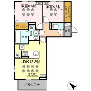 グランフォレ下南部【1階】の間取り