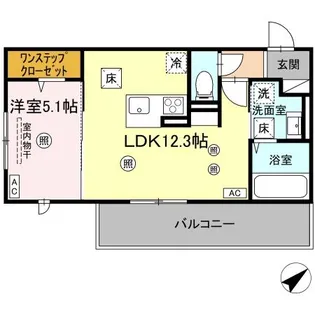 SARASA【102号室】の間取り