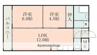 ラピス龍田【1階】の間取り