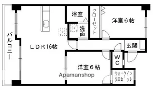 セントラルタワー大津【8階】の間取り