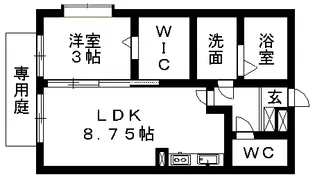 メゾンミュー A棟【1階】の間取り