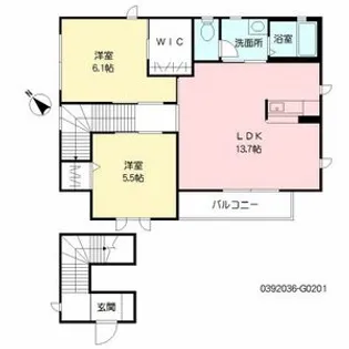 サンリッチ G棟【201号室】の間取り