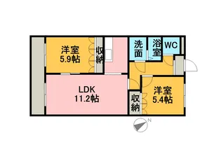 エスポアール【2階】の間取り