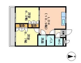 PLACE DE VERT C【105号室】の間取り