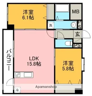 デュアラス・コア【2階】の間取り