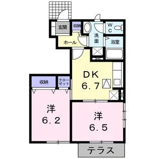 ジョイス・コーポA【1階】の間取り