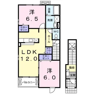 コリーヌB【2階】の間取り
