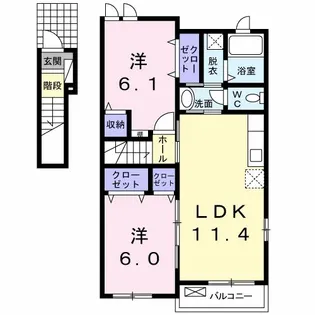 レインボーヒルⅠ【2階】の間取り