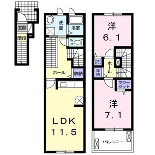 ヴァンベールⅡ【2階】の間取り
