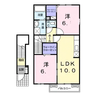 シャン バティールD【2階】の間取り