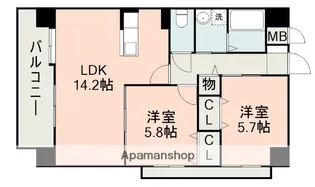 モルトヴィヴァーチェ【5階】の間取り