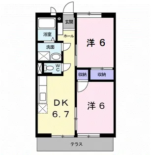 立願寺ハイツ【1階】の間取り