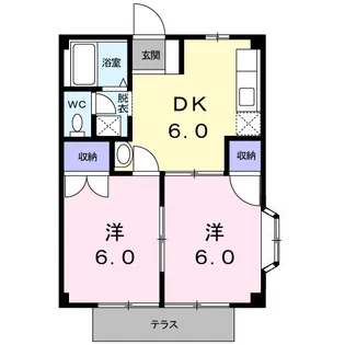 迫間ラッキーハイツⅠ【1階】の間取り