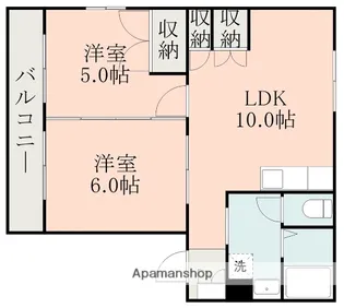 メゾンピノB【1階】の間取り