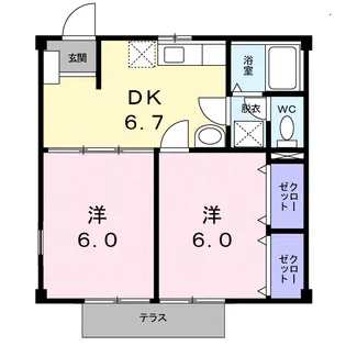 ニューシティ中川【1階】の間取り