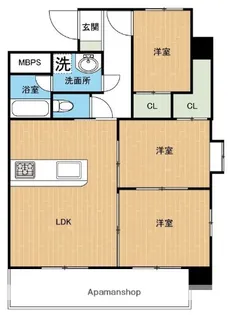 熊本県熊本市中央区新屋敷2丁目【マンション】の間取り